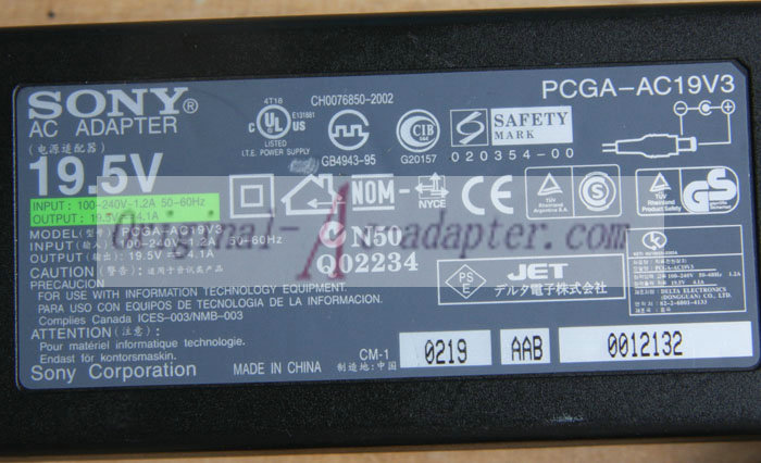 *Brand NEW* SONY AGP-AC19V3 DC 19.5V 4.1A (80W) AC DC Adapter POWER SUPPLY